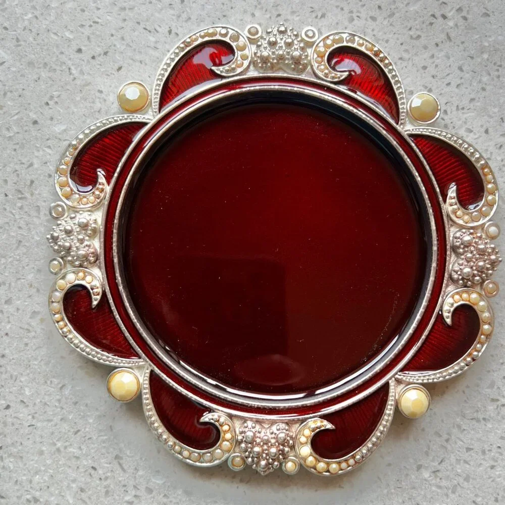 Bombay Co Red & Silver Wine Coaster & Stopper Set